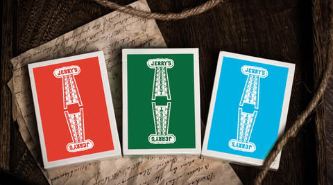 Jerry's Nugget Marked Monotone Playing Cards (#Seals)[Icy Blue, Atomic Red, Felt Green]