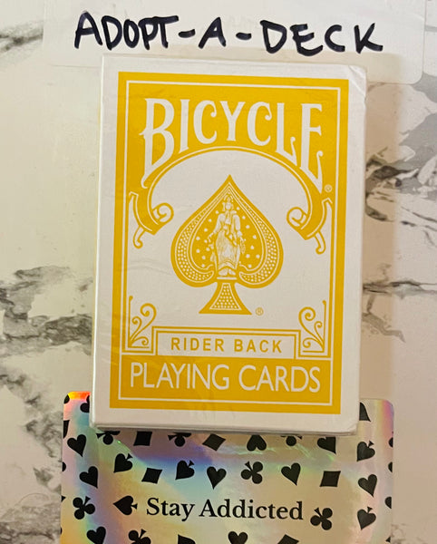 Bicycle Yellow V1 Rider Back SEALED **Dinged corner